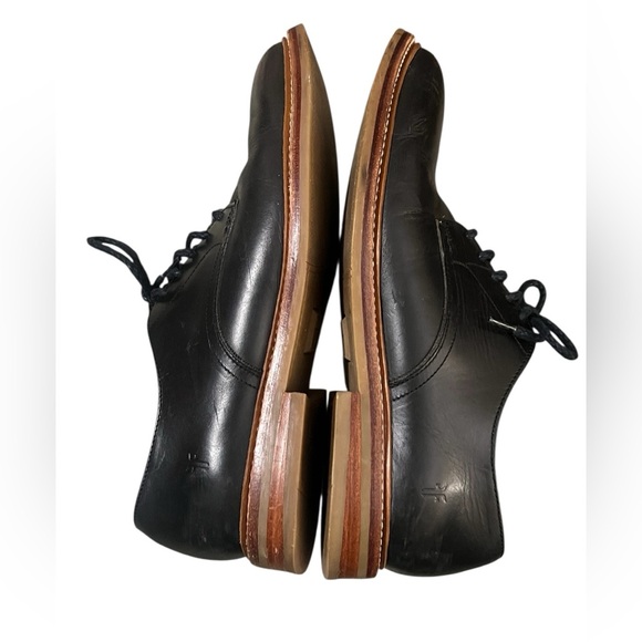 Frye Carter black leather lace up derby shoes Made in Mexico main image 4